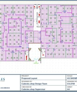 Open Plan Office Cubicle Layout Design (2704)
