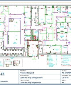 Open Office Cubicle Layout (2707)