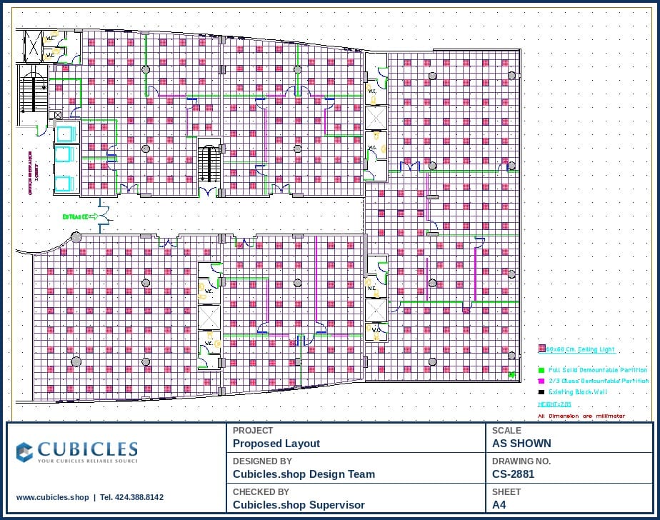 Flexible Office Cubicle Layout (2881)