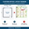 Custom office layout design: send your room size and headcount, we draw your cubicle layout, $500 credited to your cubicle order