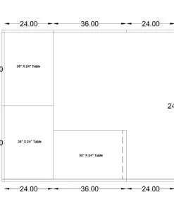 7x6 laminated glazed cubicle 51 inch, 1 person – floor plan with dimensions (84 x 72 in)